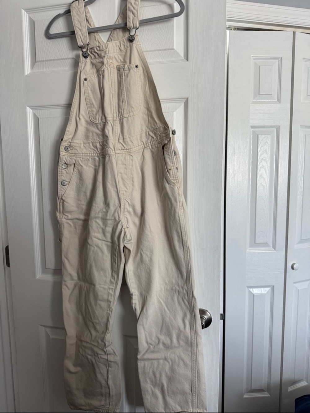 Old Navy Cream Denim Overalls Sz 6